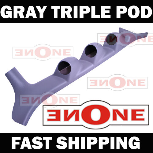92-97 Ford F-Series Gray Triple Gauge A Pillar Pod 52mm ABS Plastic 