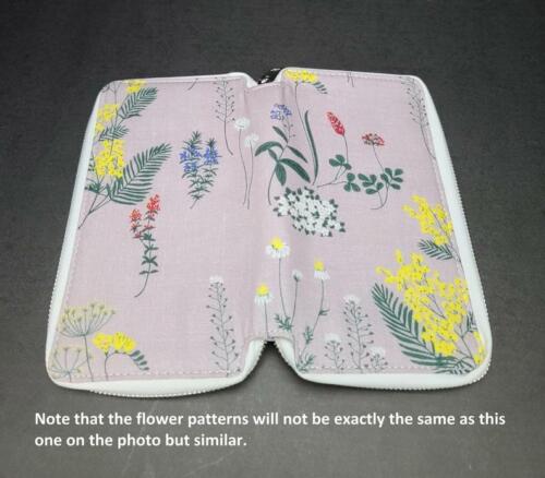 Faux Leather Floral Hobonichi WeeksMega Cover Zippered Wallet Style Cloth
