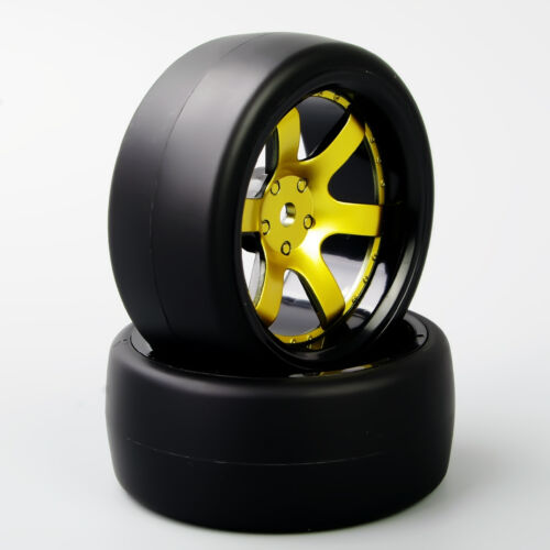 4X 1:10 Tires&Wheel Rim RC Flat Drift 12mm Hex For HPI HSP On-Road Racing Car 