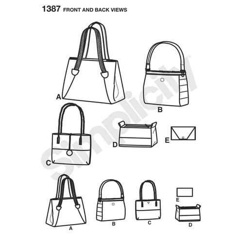 Simplicity Sewing Pattern 1387 Bags in Assorted Sizes