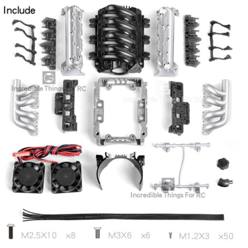 LS7 V8 Engine Motor Cooling Fan Radiator for 1//10 RC TRX4 TRX6 SCX10 90046 VS4