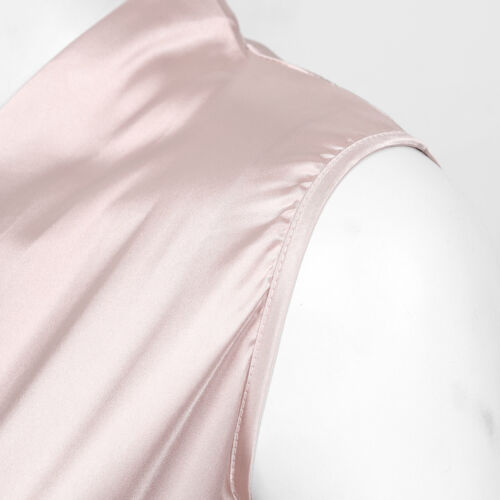 Women/'s V Neck Cross Wrap Cami Tank Tops Casual Sleeveless Satin Blouse Shirts