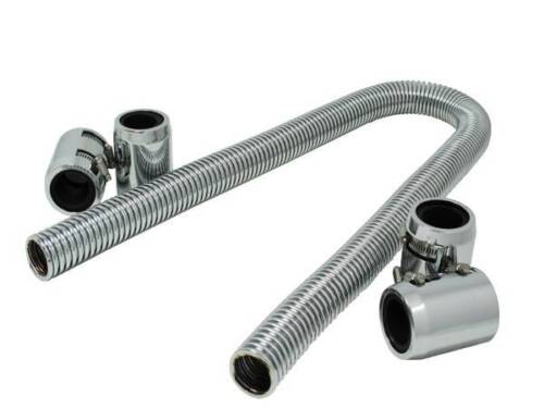 48" Chrome with 4 Couplings/Cut into 2 1995 Ford F-150 Truck Radiator Hose Kit 