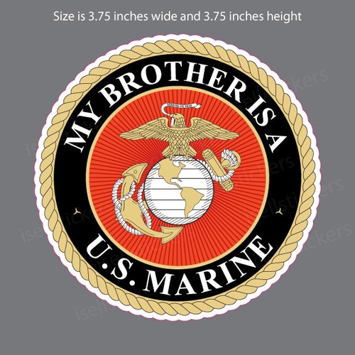MA-3199 My Brother is a Marine Corp USMC Semper Fi Bumper Sticker Window Decal