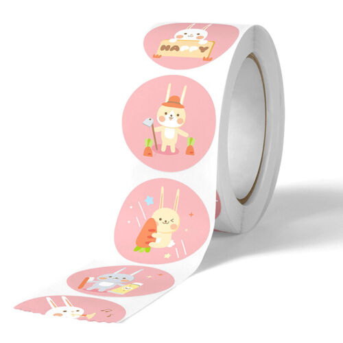 500pcs//roll Rabbit Thank you Stickers Gift Decor Seal labels Kids Reward StiWCA