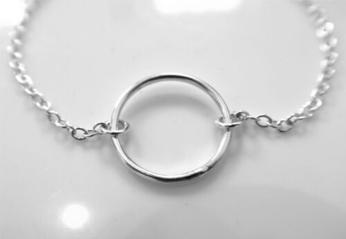 20mm Sterling Silver Karma Bracelet Eternity Infinity Circle Ring Chain Handmade