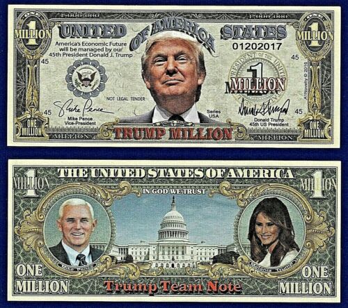 5 President Donald Trump Team Dollar Bills 45TH Republican Fun Noventy Gift  G3