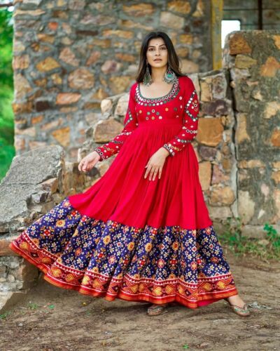 WEDDING PARTY WEAR BOLLYWOOD INDIAN GOWN ANARKALI DRESSES STITCHED WEAR ETHNIC