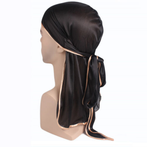 Mens Lady Silk Durag Bandana Headwear Du-Rag Scarf Head Wrap Soft Hair Cover Cap