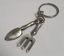 Gardening Fork and Trowel KeyRing Hand Crafted Key Ring in pouch Gift Idea