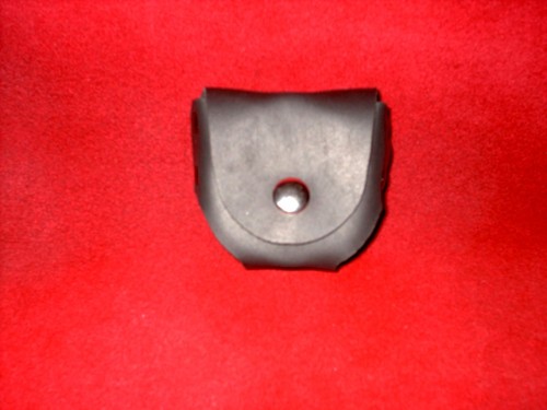 Black leather snuff can holder brand new
