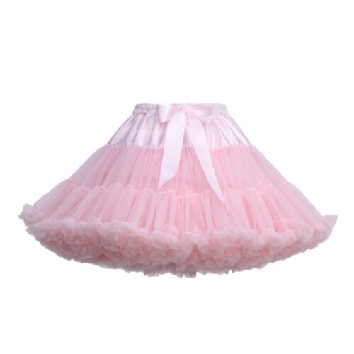 Solid Color Fluffy Party Adult Casual Dress Womens Tulle Tutu Dance Ballet Skirt 