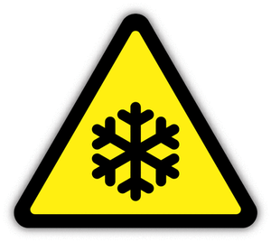 Snow Warning Sign Car Bumper Sticker Decal 5/" x 5/"
