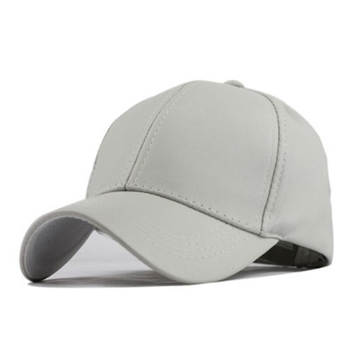 Men Women Plain Leather Baseball Cap Summer Sports Curved Sun Visor Snapback Hat
