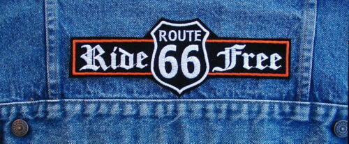 ROUTE 66 RIDE FREE BIKER MOTORCYCLE PATCH FOR YOUR JACKET OR VEST 