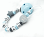 Schnullerkette mit Namen ♥ JUNGE ♥ blau grau ♥ kleiner Prinz ♥ Babygeschenk Holz
