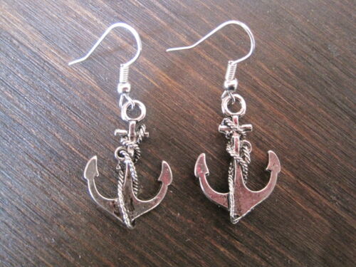 * Ancla Entrelazada Con Cuerda Náutica pendientes Sp Rockabilly Sailor Jerry Nuevo