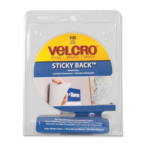 for Velcro Round Hook Fastener VEK90204 White 100 // Pack