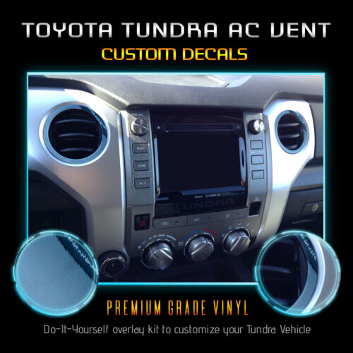 6 Vinyl AC Vent Ring Overlay Kit For 2014-2019 Toyota Tundra Chrome Mirror