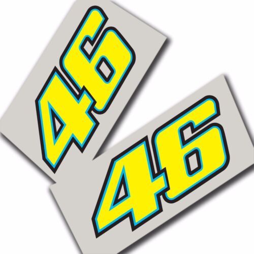 46 Rossi MOTO NEW STYLE Stickers Motorcycle Decals Motorbike Graphics x 2