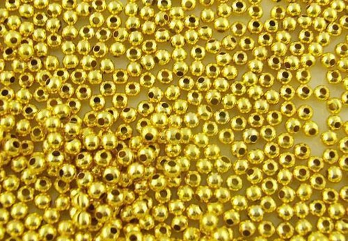 Gold Plated Smooth Ball Spacers Beads 200 x 3mm