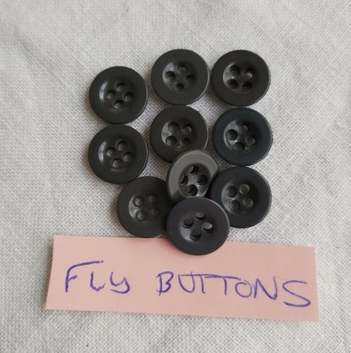 10 Gris foncé braguette boutons