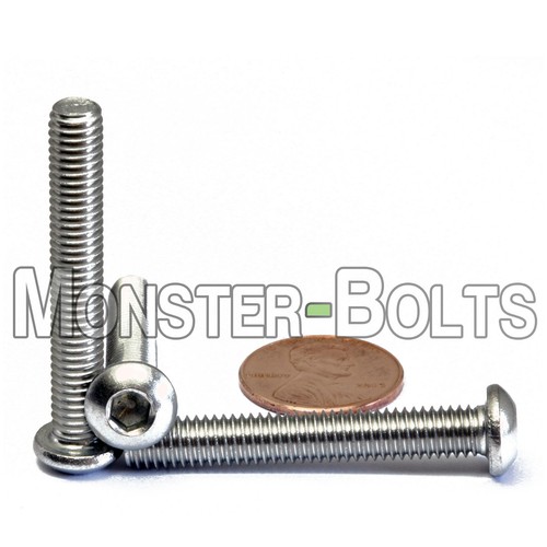 Qty 50 A2 Stainless Steel BUTTON HEAD Screws ISO 7380 M6 6mm x 1.00 x 40mm