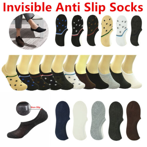 12 Pairs Lot Men Ankle Invisible No Show Nonslip Loafer Boat Liner Cotton Socks
