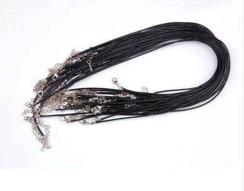 20 pcs 1.5mm Cloth Wax Pendant Necklace Chain Cords 18" 44+4cm length 