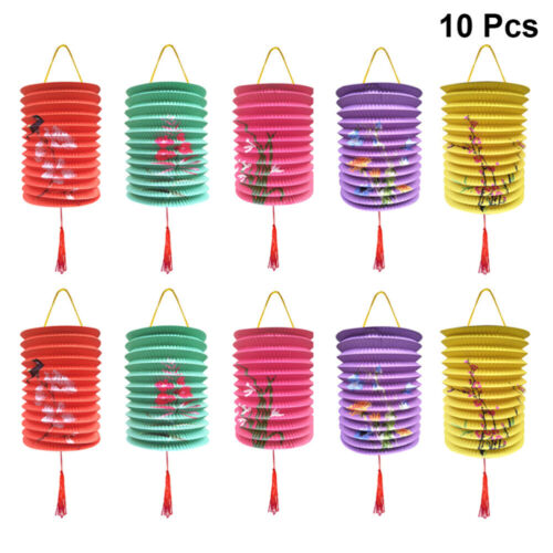 10 pcs Paper Lanterns Organ Design Hanging Portable Party Supplies for New Year 