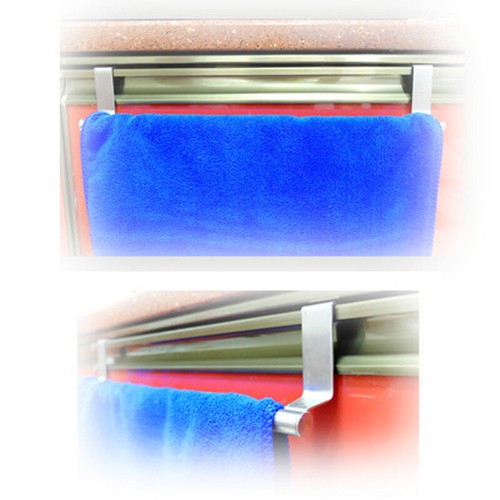 Ventouse en acier inoxydable salle de bain Cuisine Serviette Double Barre Rail Rack Support