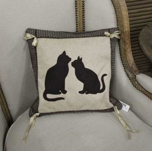 Katze 40 x 40 cm Kissenhülle Katzen Clayre /& Eef Wolle Neu