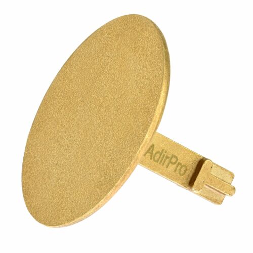 AdirPro Yellow Gold Brass Concrete Marker 3 inch Flat Head Survey Marker