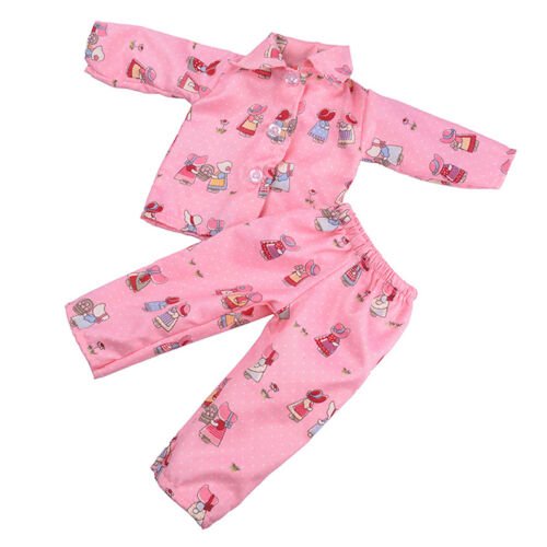 Handmade Puppe Kleidung Pyjamas Nachtwäsche für 18 Zoll Cute Puppen!