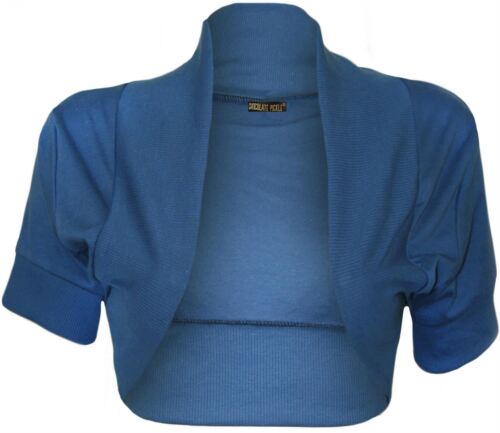 New Womens Plus Size Short Cap Sleeve Bolero Open Cardigan Tops 16-26