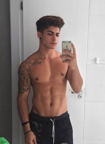 Shirtless Male Muscular Beefcake Sports Jock Tattoo Hunk PHOTO 4X6 F202