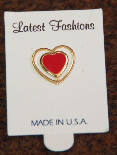 RED HEART GOLD TONE PIN