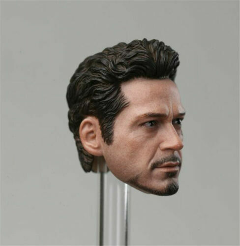 DJ Custom DJ-012 1//6 Iron Man Tony Stark Head Carved PVC Sculpt Model Toy
