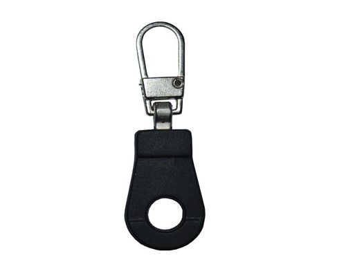 Zip Puller Metal Jacket Trouser Bag Broken Replacement Zipper Fix Black Plastic