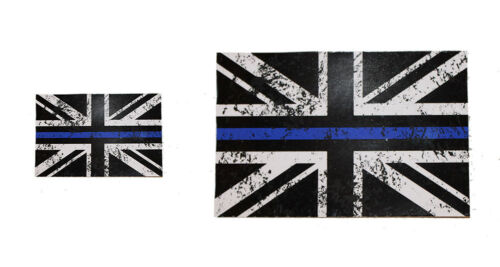 Union Jack Stickers / Decal insignia Distressed Look Thin Blue Line Police 