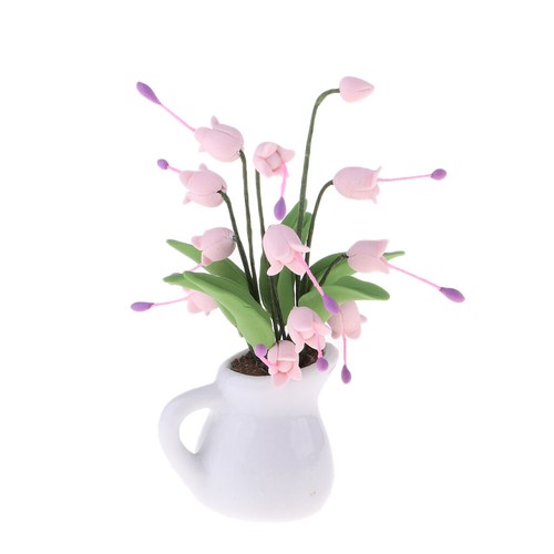 Dollhouse Plant Flower Campanula Model Kid Toy 1//12 Miniature Craft Pink