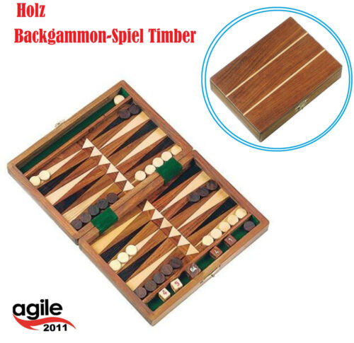 Spiel Timber Tavla Handarbeit Mini Backgammon 18x13x3,5Cm Holzkiste
