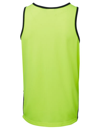 Jb/'s wear Hi Vis Contrast Safety Singlet with binding Quick Drying Micro Mesh