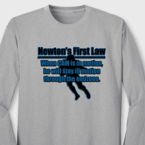 NEWTONS First Law Carolina Panthers T-shirt #1 Cam Newton Long Sleeve Tee 