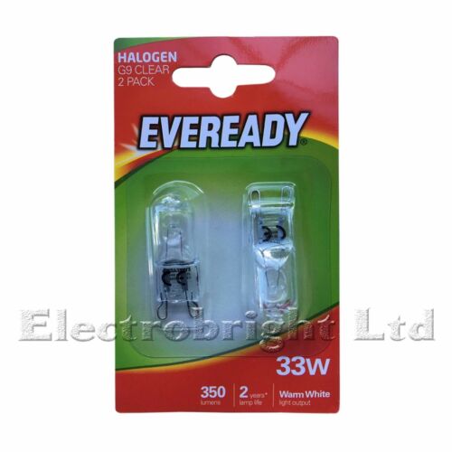 10 x G9 33w=40w EVEREADY DIMMABLE ENERGY SAVING bulbs Capsule 5 twin Packs