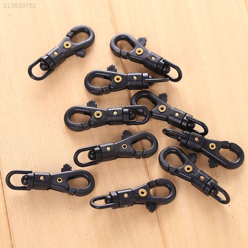 D9B2 10Pcs New Plastic Carabiner KeyChain Key Hook Clip Hiking Safety Buckle