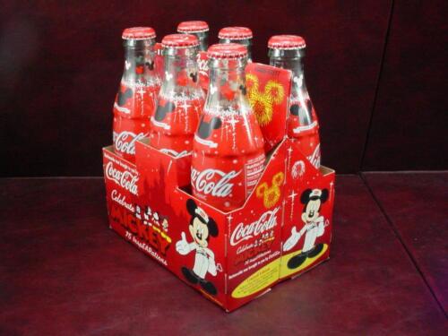 *MINT* Disney Mickey Mouse 75 InspEARations Coke Coca Cola 8 oz Bottle 6 Pack 