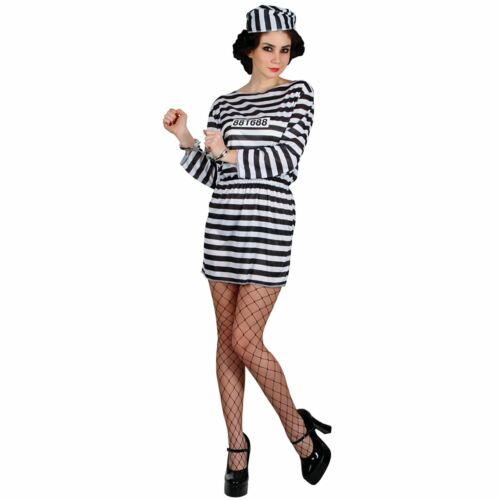 New Convict Prisoner Jailbird Cutie Fancy Dress Costume 