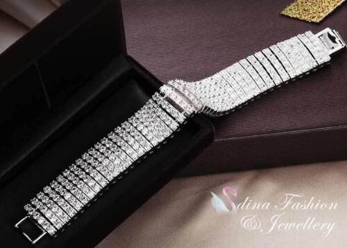18K White Gold Filled Simulated Diamond Luxury Amazing Sparkling Tennis Bracelet