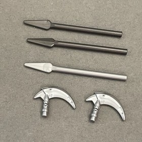 Lego 4497 93789 Silver & Charcoal Weapons Replacement Parts Pieces Lot of 5